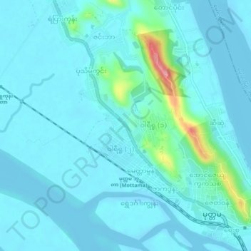 Kawt Saing topographic map, elevation, terrain