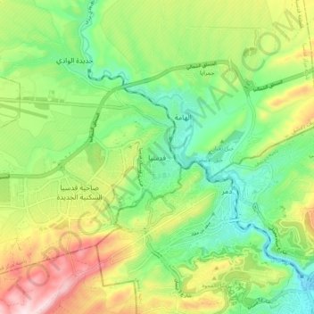 Qudsaiya topographic map, elevation, terrain