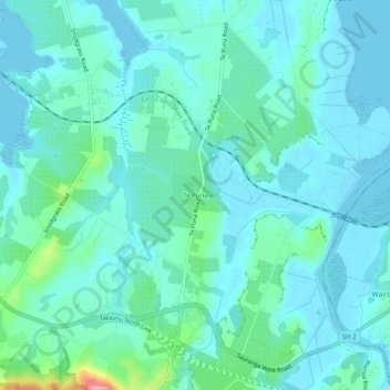 Te Puna topographic map, elevation, terrain