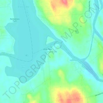 Jones Point topographic map, elevation, terrain