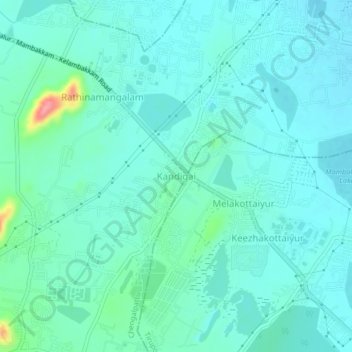 Kandigai topographic map, elevation, terrain