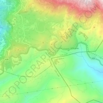 Dahr El Baidar topographic map, elevation, terrain