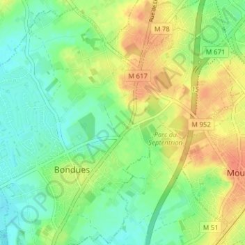Le Jambon topographic map, elevation, terrain