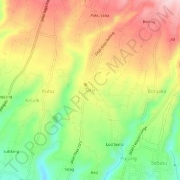 Taro topographic map, elevation, terrain