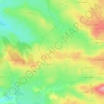 Muratel topographic map, elevation, terrain