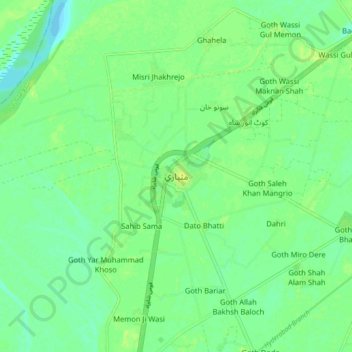 Matiari topographic map, elevation, terrain
