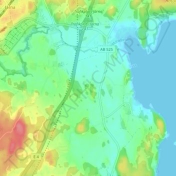 Överkumla topographic map, elevation, terrain