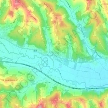 Nestelbach im Ilztal topographic map, elevation, terrain