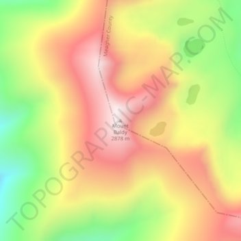 Mount Baldy topographic map, elevation, terrain