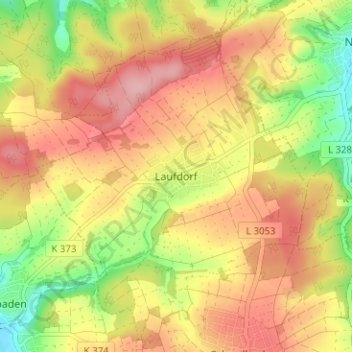Laufdorf topographic map, elevation, terrain