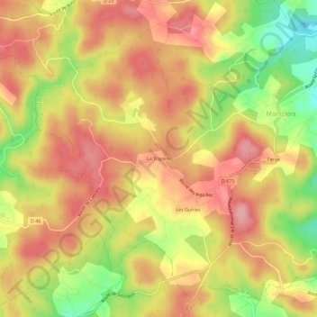 La Trapelle topographic map, elevation, terrain