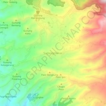 Sadangmekar topographic map, elevation, terrain