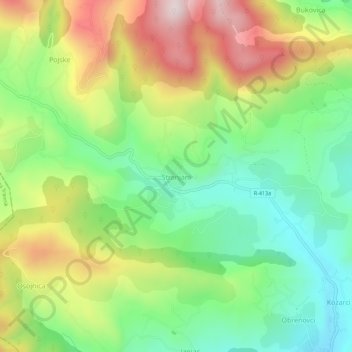 Stranjani topographic map, elevation, terrain