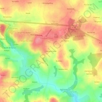 Quinquis Gestin topographic map, elevation, terrain