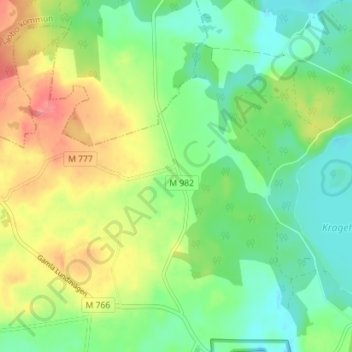 Killeröd topographic map, elevation, terrain