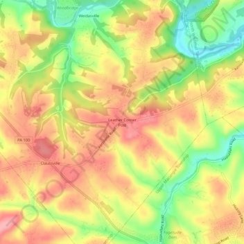 Leather Corner Post topographic map, elevation, terrain