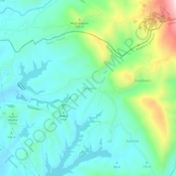 Qinam topographic map, elevation, terrain