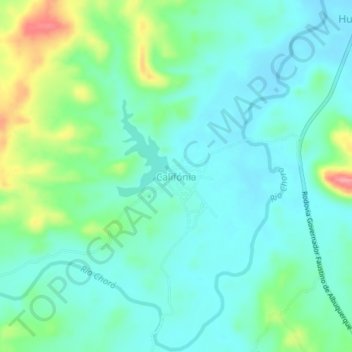 Califónia topographic map, elevation, terrain