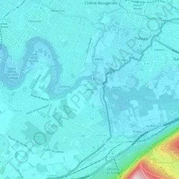 Sierne topographic map, elevation, terrain