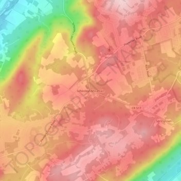 Schooleys Mountain topographic map, elevation, terrain