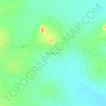 Nandanga topographic map, elevation, terrain
