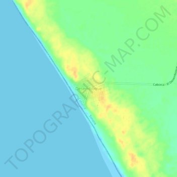 Desemboque topographic map, elevation, terrain