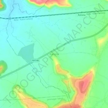 Ratona topographic map, elevation, terrain