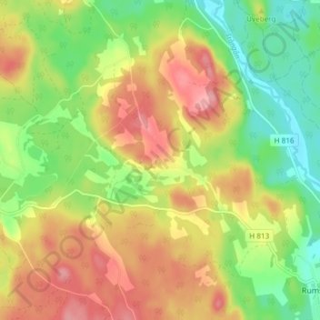 Gibberyd topographic map, elevation, terrain