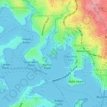 Berry Island topographic map, elevation, terrain