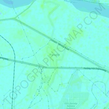 Paradip topographic map, elevation, terrain