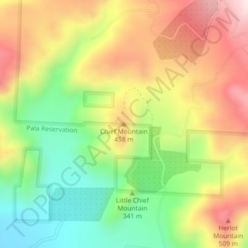 Chief Mountain topographic map, elevation, terrain