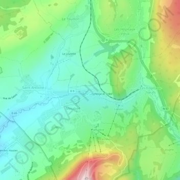 Métaneige topographic map, elevation, terrain