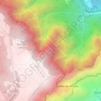 Pináculo topographic map, elevation, terrain