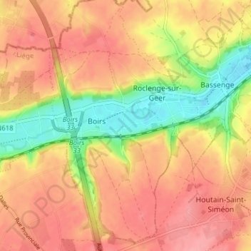 Once topographic map, elevation, terrain