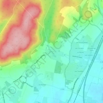 Radon topographic map, elevation, terrain
