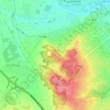 el Vedat topographic map, elevation, terrain