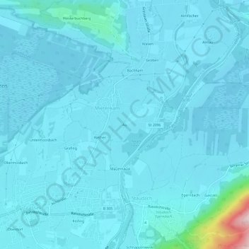 Au topographic map, elevation, terrain