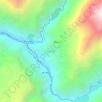Paclla topographic map, elevation, terrain