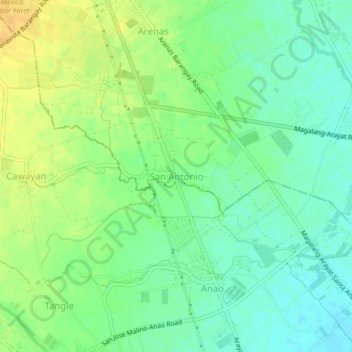 San Antonio topographic map, elevation, terrain