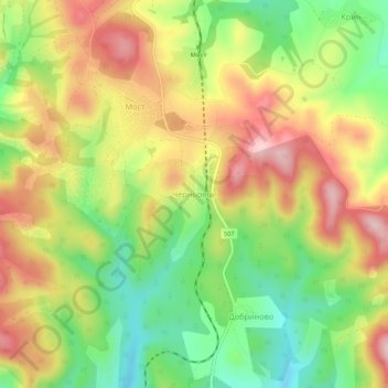 Cherniovtsi topographic map, elevation, terrain