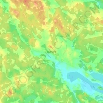 Igelfors topographic map, elevation, terrain
