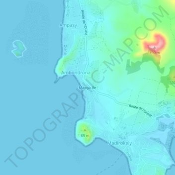 Manga Be topographic map, elevation, terrain