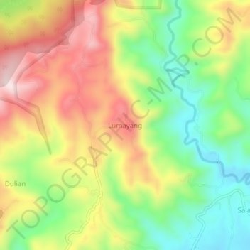 Lumayang topographic map, elevation, terrain