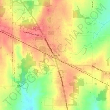 McGonigle topographic map, elevation, terrain