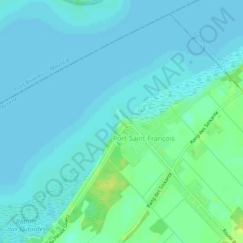 Pointe aux Sables topographic map, elevation, terrain
