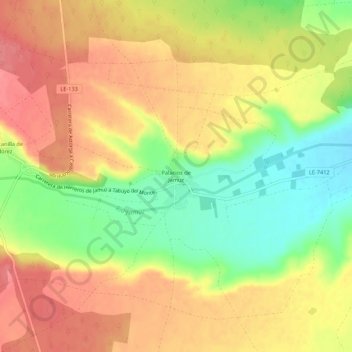Palacios de Jamuz topographic map, elevation, terrain