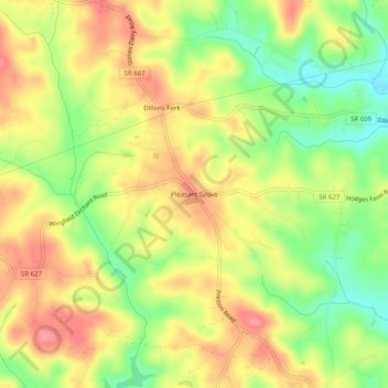 Pleasant Grove topographic map, elevation, terrain