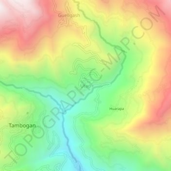 Utao topographic map, elevation, terrain
