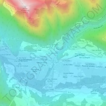 Les Epinettes topographic map, elevation, terrain