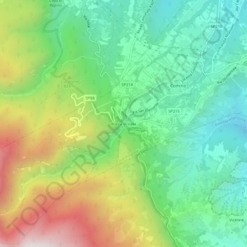 Bocca di Valle topographic map, elevation, terrain